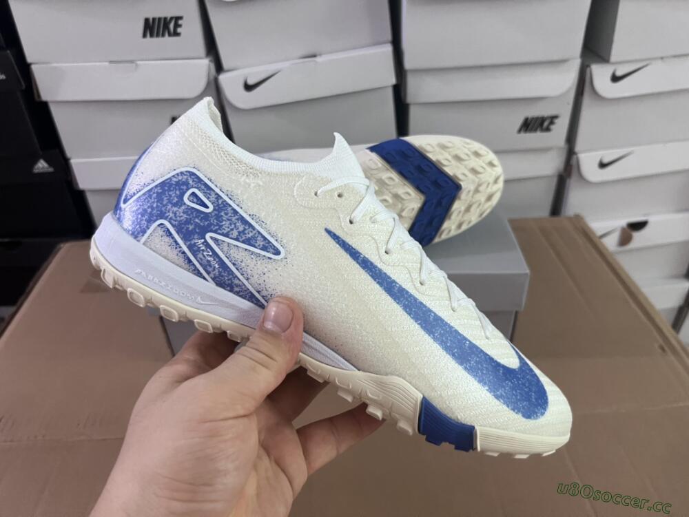 Unisex Nike Air Zoom Mercurial Vapor 16 Elite TF Artificial Turf Low-Tops Football Shoes - Beige/Blue