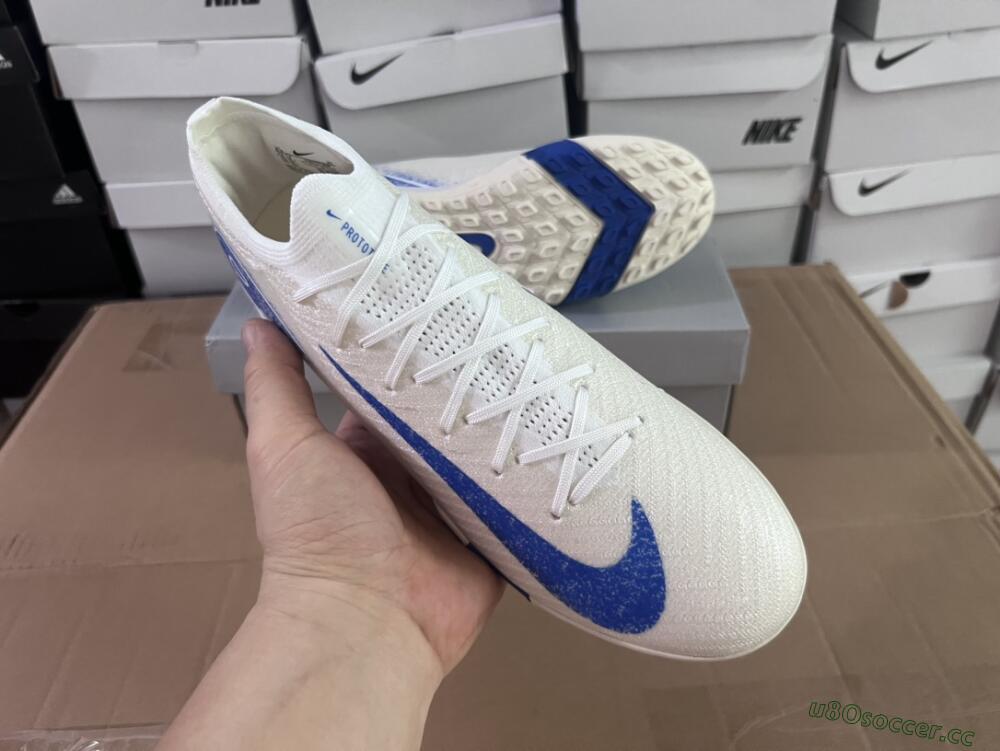 Unisex Nike Air Zoom Mercurial Vapor 16 Elite TF Artificial Turf Low-Tops Football Shoes - Beige/Blue