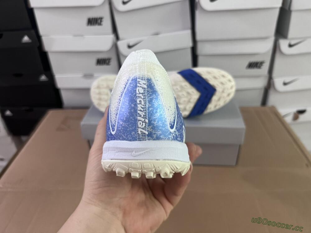 Unisex Nike Air Zoom Mercurial Vapor 16 Elite TF Artificial Turf Low-Tops Football Shoes - Beige/Blue