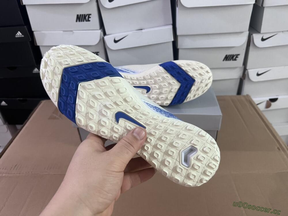 Unisex Nike Air Zoom Mercurial Vapor 16 Elite TF Artificial Turf Low-Tops Football Shoes - Beige/Blue