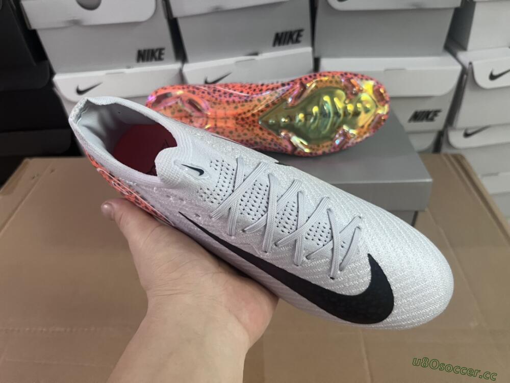 Men's Nike Air Zoom Mercurial Vapor 16 Elite FG Firm Ground Low-Tops Football Boots - Grey/Black/Leopard