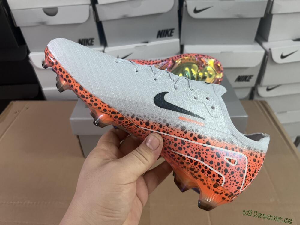 Men's Nike Air Zoom Mercurial Vapor 16 Elite FG Firm Ground Low-Tops Football Boots - Grey/Black/Leopard