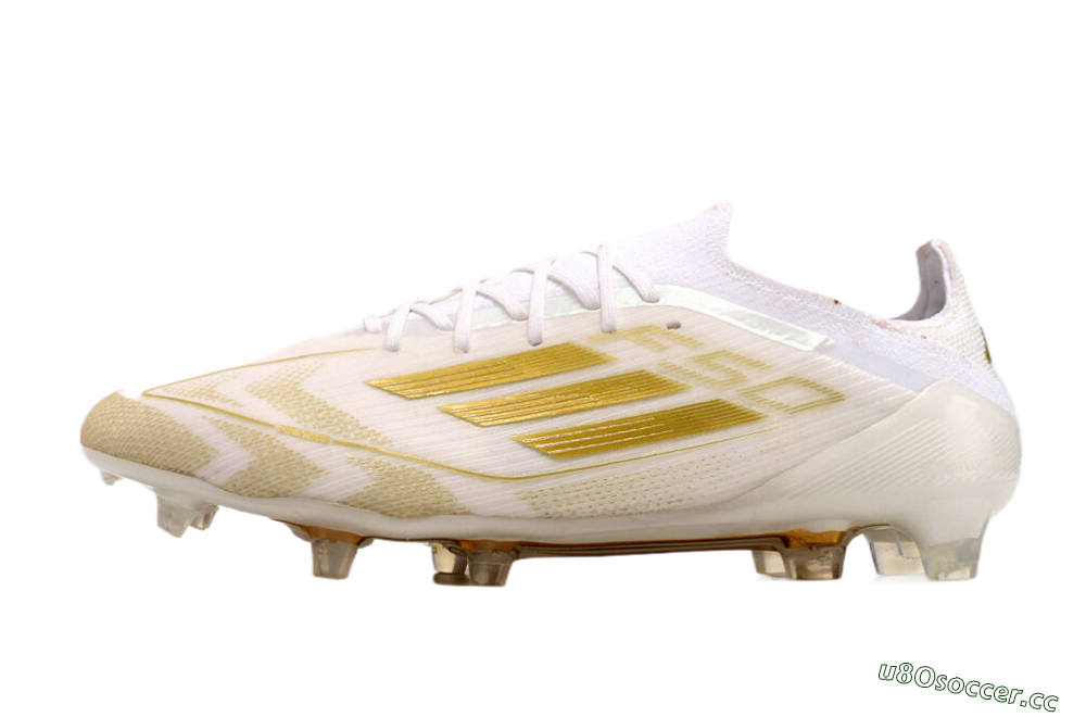 Men's Adidas F50 Elite FG Firm Ground Low-Tops Football Boots - White/Gold 0
