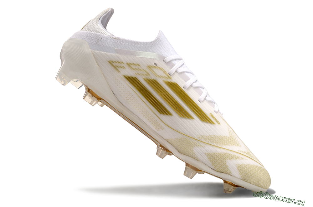 Men's Adidas F50 Elite FG Firm Ground Low-Tops Football Boots - White/Gold 4