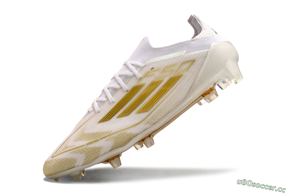 Men's Adidas F50 Elite FG Firm Ground Low-Tops Football Boots - White/Gold 5