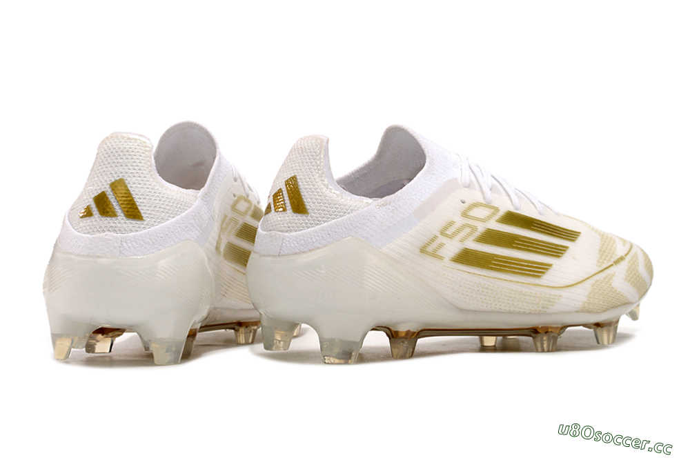 Men's Adidas F50 Elite FG Firm Ground Low-Tops Football Boots - White/Gold 6