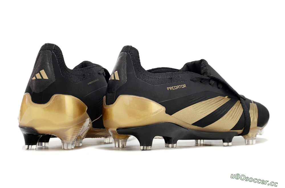 Men's Adidas Predator Elite Tongue FG Firm Ground Low-Tops Football Boots - Black/Gold 6