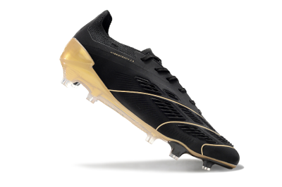 Men's Adidas Predator Elite Accuracy FG Firm Ground Low-Tops Football Boots - Black/Gold