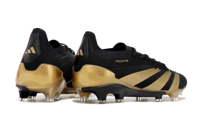 Men's Adidas Predator Elite Accuracy FG Firm Ground Low-Tops Football Boots - Black/Gold