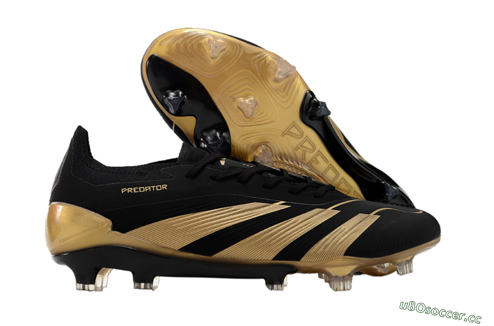 Men's Adidas Predator Elite Accuracy FG Firm Ground Low-Tops Football Boots - Black/Gold 2