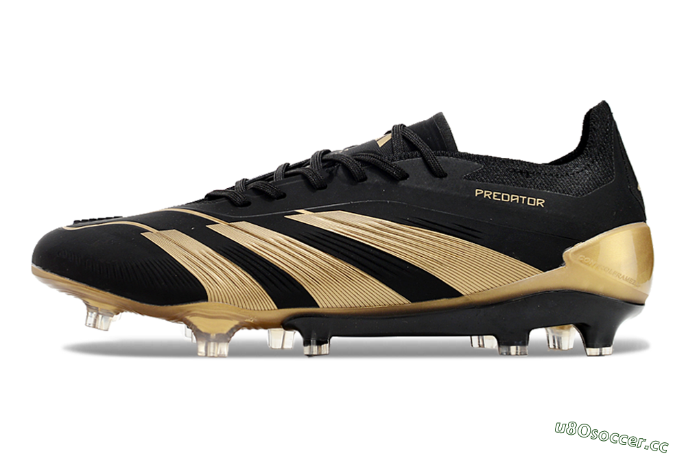 Men's Adidas Predator Elite Accuracy FG Firm Ground Low-Tops Football Boots - Black/Gold 0