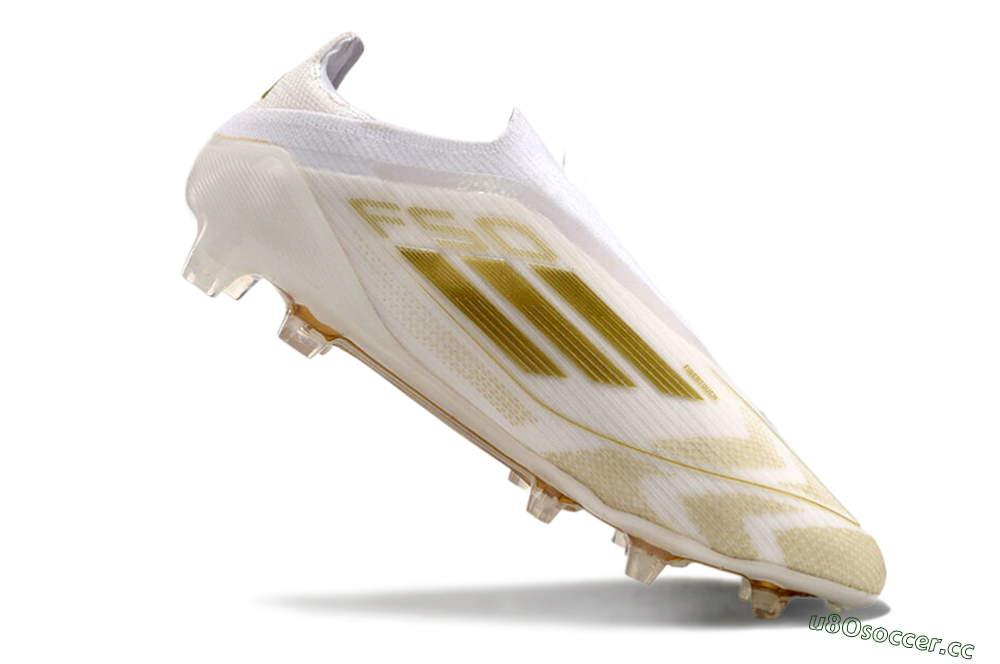 Men's Adidas F50 Elite Laceless FG Firm Ground Low-Tops Football Boots - White/Gold 4