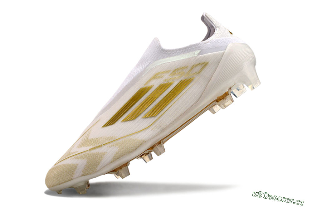 Men's Adidas F50 Elite Laceless FG Firm Ground Low-Tops Football Boots - White/Gold 5