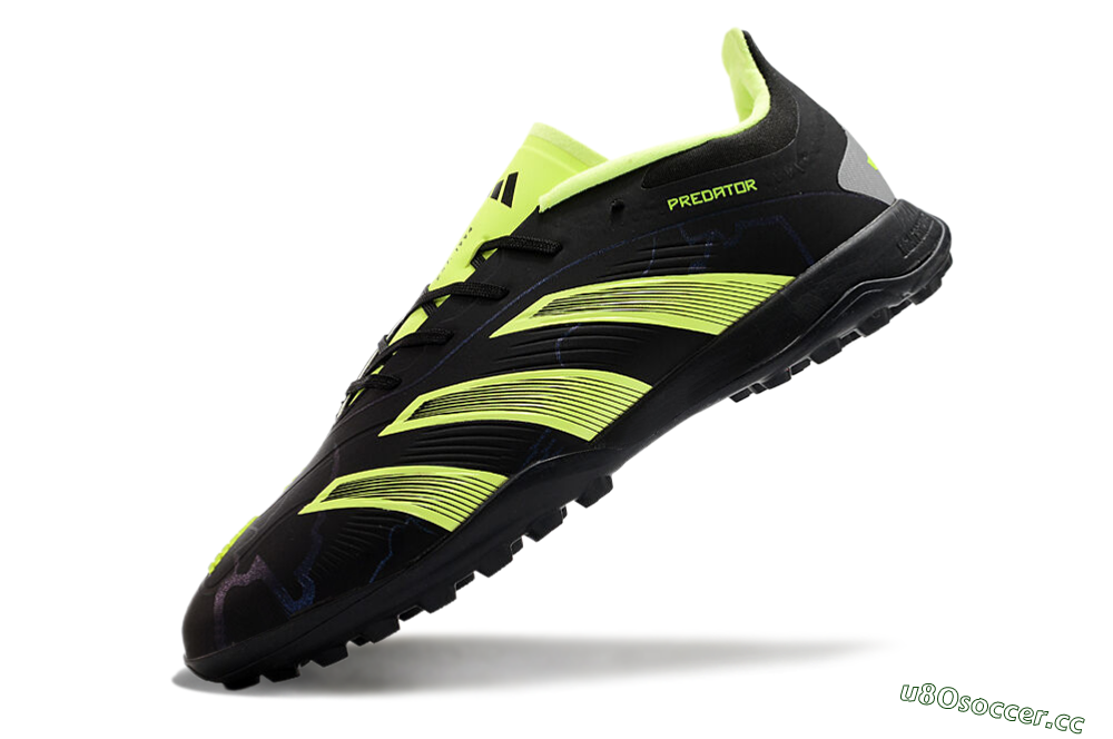 Unisex Adidas Predator 24 Elite TF Artificial Turf Low-Tops Football Shoes - Black/Yellow/Grey 5