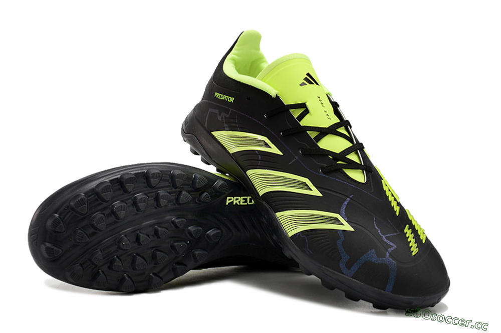 Unisex Adidas Predator 24 Elite TF Artificial Turf Low-Tops Football Shoes - Black/Yellow/Grey 3