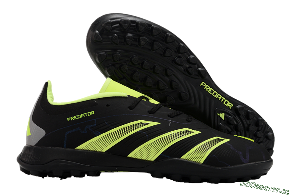 Unisex Adidas Predator 24 Elite TF Artificial Turf Low-Tops Football Shoes - Black/Yellow/Grey 2