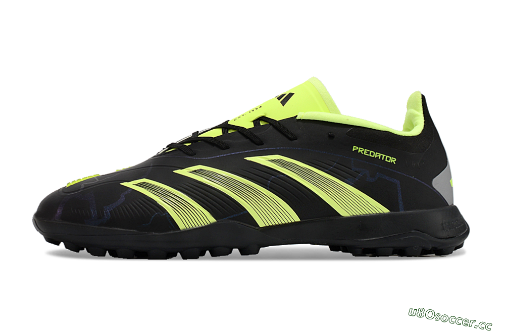Unisex Adidas Predator 24 Elite TF Artificial Turf Low-Tops Football Shoes - Black/Yellow/Grey 0