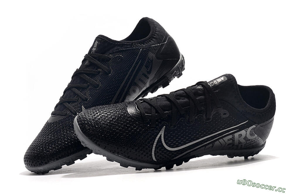 Men's Nike Air Zoom Mercurial Vapor 13 Elite TF Artificial Turf Low-Tops Football Shoes - Black/Silver/Grey 6