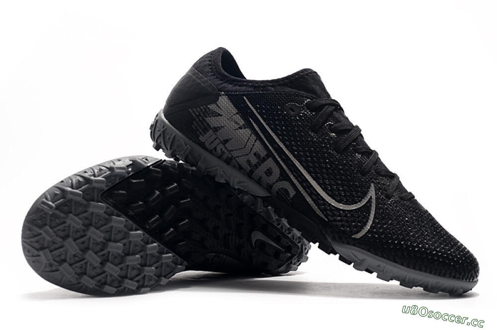 Men's Nike Air Zoom Mercurial Vapor 13 Elite TF Artificial Turf Low-Tops Football Shoes - Black/Silver/Grey 4