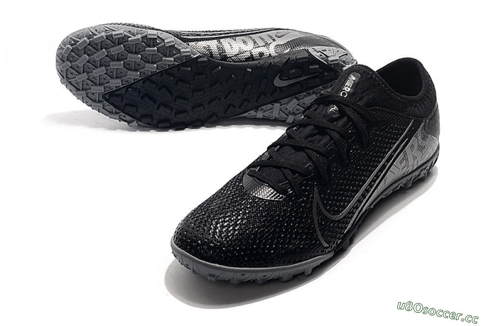 Men's Nike Air Zoom Mercurial Vapor 13 Elite TF Artificial Turf Low-Tops Football Shoes - Black/Silver/Grey 3