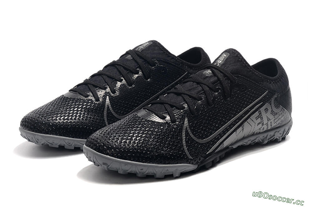 Men's Nike Air Zoom Mercurial Vapor 13 Elite TF Artificial Turf Low-Tops Football Shoes - Black/Silver/Grey 5