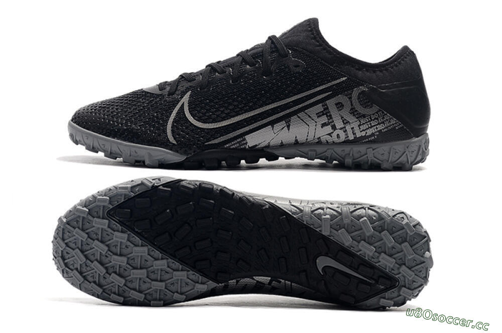 Men's Nike Air Zoom Mercurial Vapor 13 Elite TF Artificial Turf Low-Tops Football Shoes - Black/Silver/Grey 1
