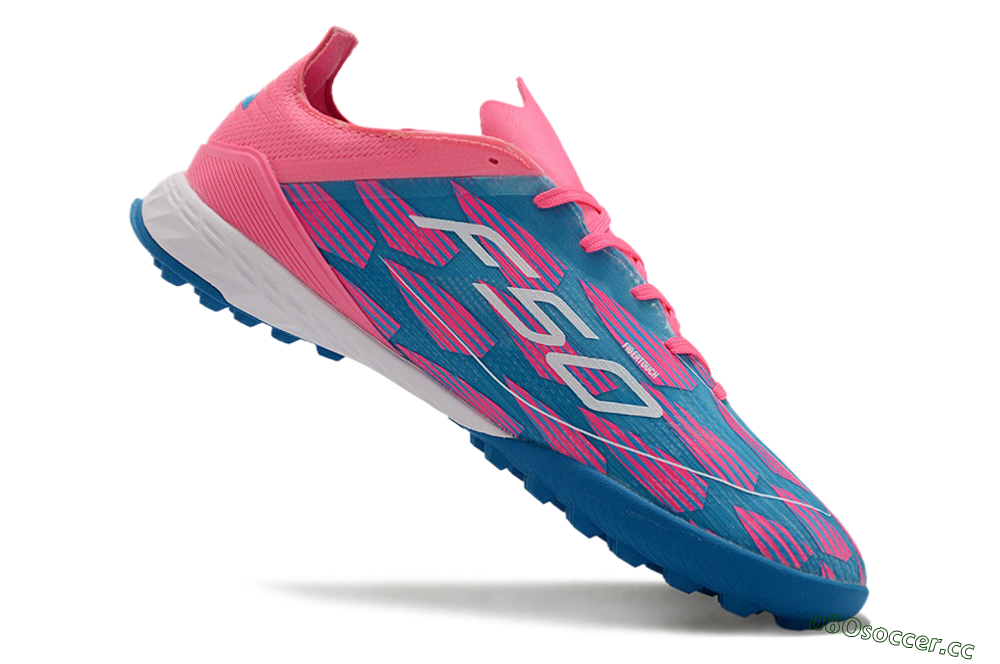 Men's Adidas F50 Elite TF Artificial Turf Low-Tops Football Shoes - Blue/Pink/White 4
