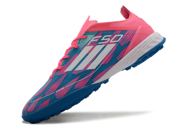 Men's Adidas F50 Elite TF Artificial Turf Low-Tops Football Shoes - Blue/Pink/White