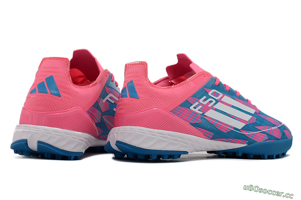 Men's Adidas F50 Elite TF Artificial Turf Low-Tops Football Shoes - Blue/Pink/White 6