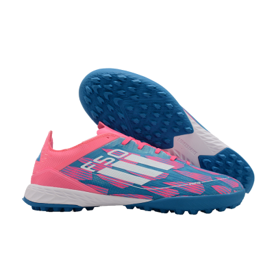 Men's Adidas F50 Elite TF Artificial Turf Low-Tops Football Shoes - Blue/Pink/White