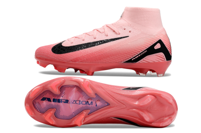 Unisex Nike Air Zoom Mercurial Superfly 10 Elite FG Firm Ground High-Tops Football Boots - Pink/Black