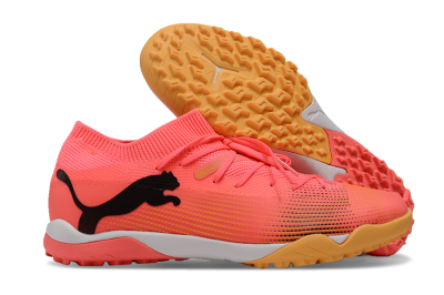 Men's Puma Future 7 Ultimate TF Artificial Turf Low-Tops Football Shoes - Pink/Black/White