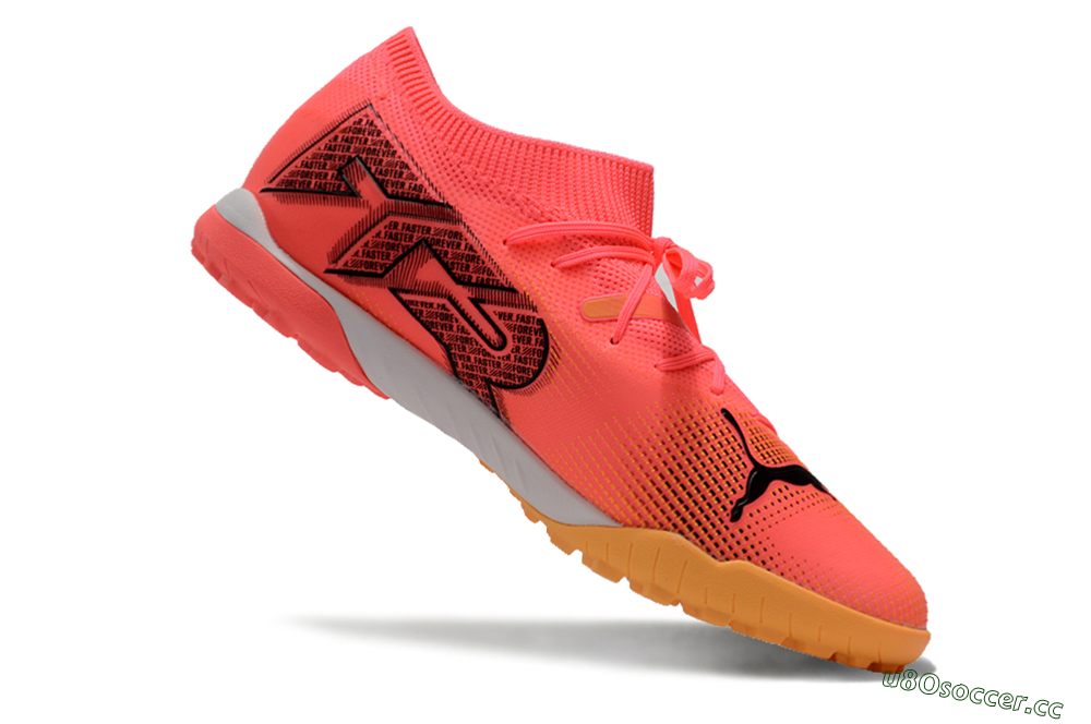 Men's Puma Future 7 Ultimate TF Artificial Turf Low-Tops Football Shoes - Pink/Black/White 4