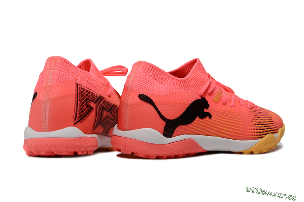 Men's Puma Future 7 Ultimate TF Artificial Turf Low-Tops Football Shoes - Pink/Black/White 6