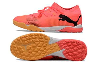 Men's Puma Future 7 Ultimate TF Artificial Turf Low-Tops Football Shoes - Pink/Black/White