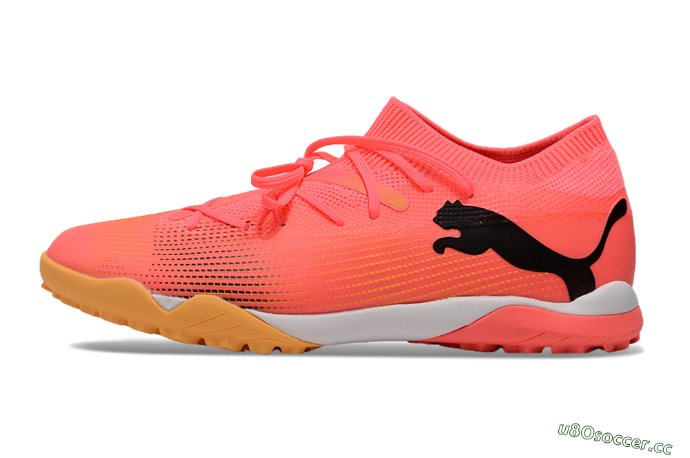 Men's Puma Future 7 Ultimate TF Artificial Turf Low-Tops Football Shoes - Pink/Black/White 0