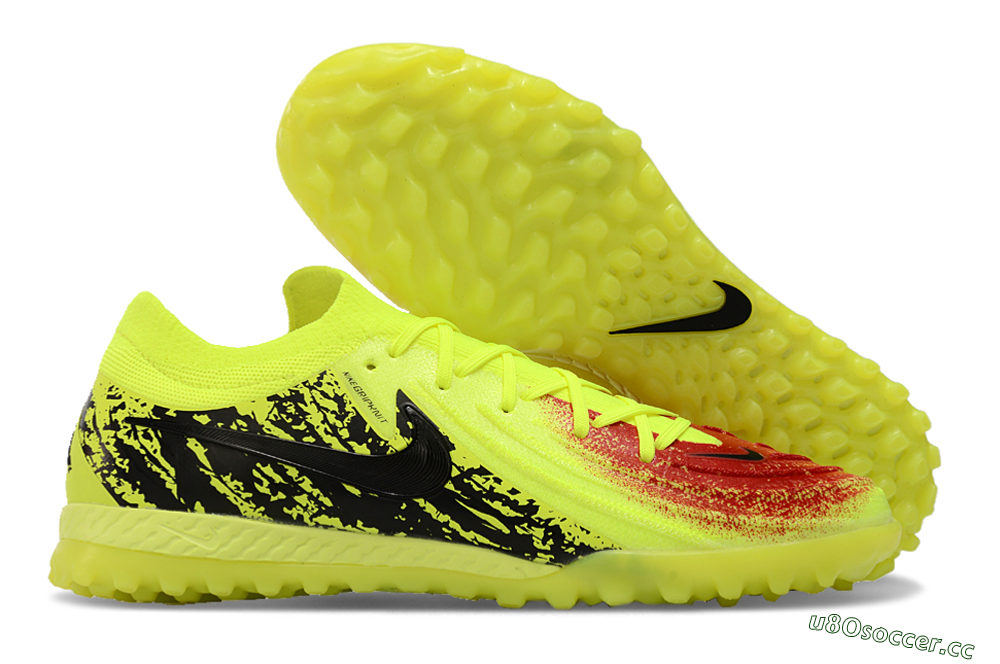 Men's Nike Phantom GX 2 Elite TF Artificial Turf Low-Tops Football Shoes - Yellow/Red/Black 2