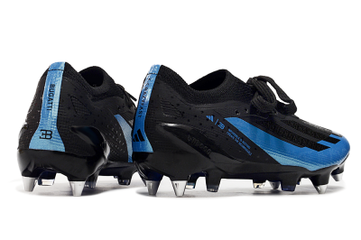 Men's Adidas X Bugatti Crazyfast.1 SG Soft Ground Low-Tops Football Boots - Black/Blue/Silver