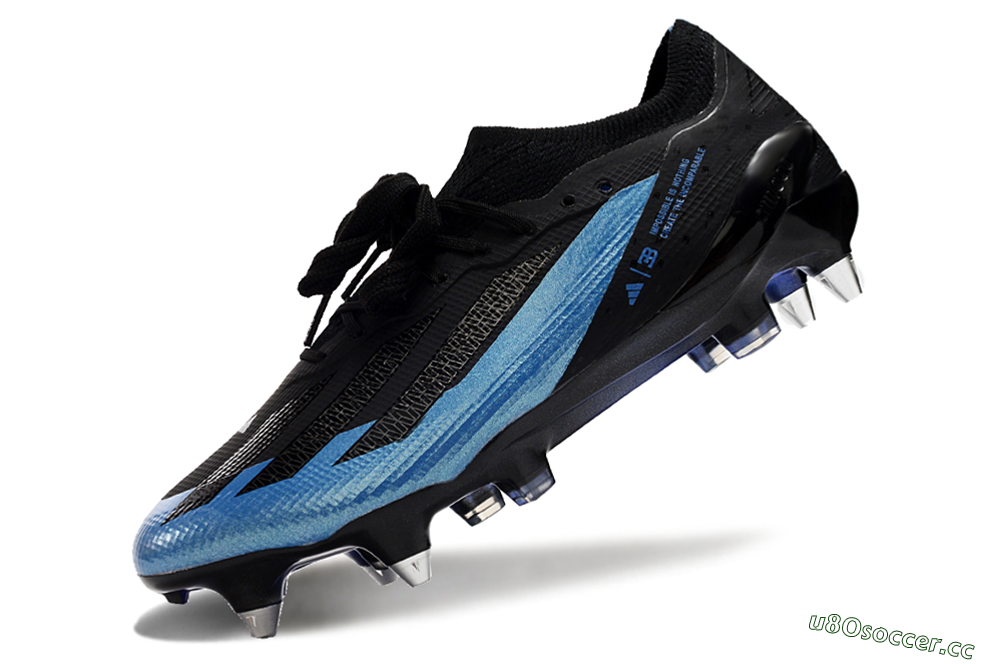 Men's Adidas X Bugatti Crazyfast.1 SG Soft Ground Low-Tops Football Boots - Black/Blue/Silver 5