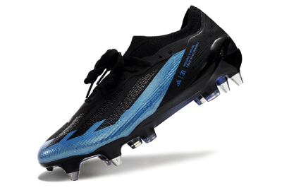 Men's Adidas X Bugatti Crazyfast.1 SG Soft Ground Low-Tops Football Boots - Black/Blue/Silver