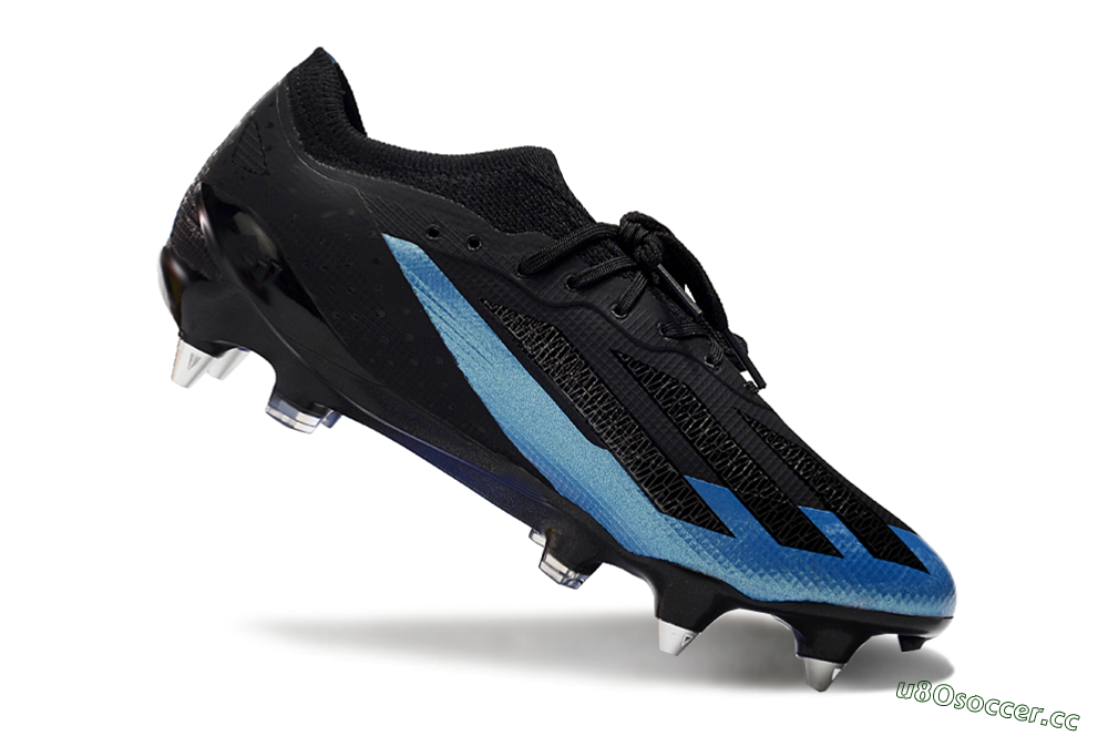 Men's Adidas X Bugatti Crazyfast.1 SG Soft Ground Low-Tops Football Boots - Black/Blue/Silver 4
