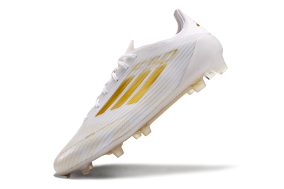 Men's Adidas F50 Adizero FG Firm Ground Low-Tops Football Boots - White/Gold