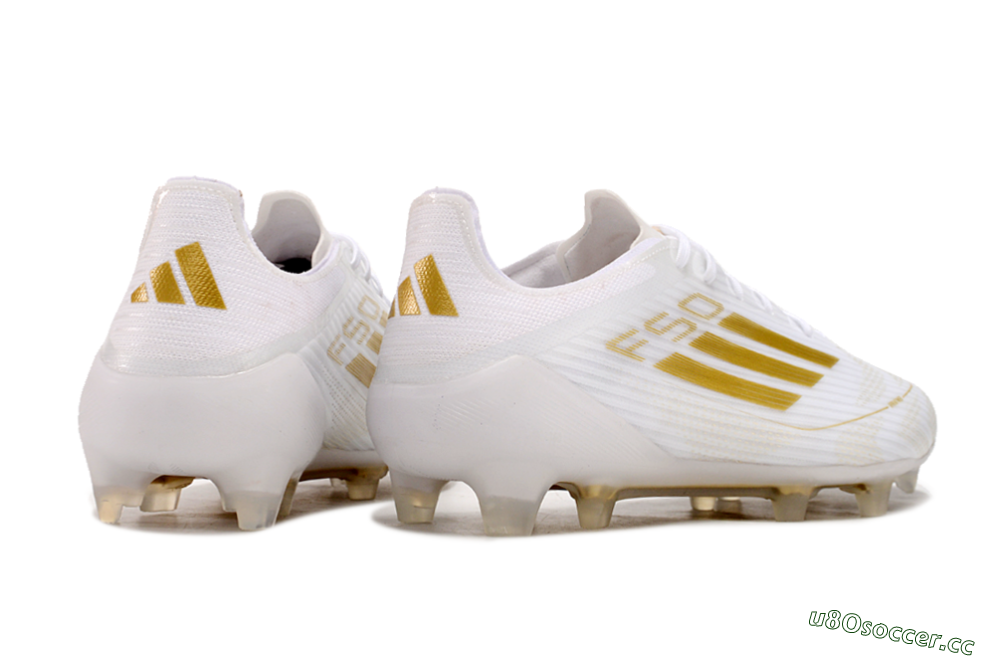 Men's Adidas F50 Adizero FG Firm Ground Low-Tops Football Boots - White/Gold 5