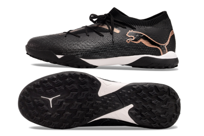 Men's Puma Future Ultimate TF Artificial Turf Low-Tops Football Shoes - Black/Gold/White