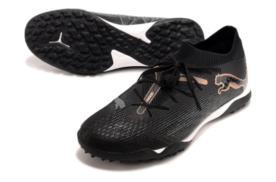 Men's Puma Future Ultimate TF Artificial Turf Low-Tops Football Shoes - Black/Gold/White