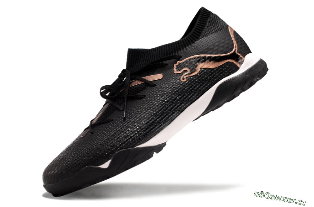 Men's Puma Future Ultimate TF Artificial Turf Low-Tops Football Shoes - Black/Gold/White 5
