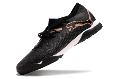 Men's Puma Future Ultimate TF Artificial Turf Low-Tops Football Shoes - Black/Gold/White