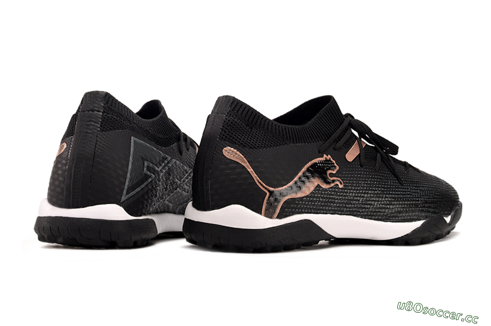 Men's Puma Future Ultimate TF Artificial Turf Low-Tops Football Shoes - Black/Gold/White 6