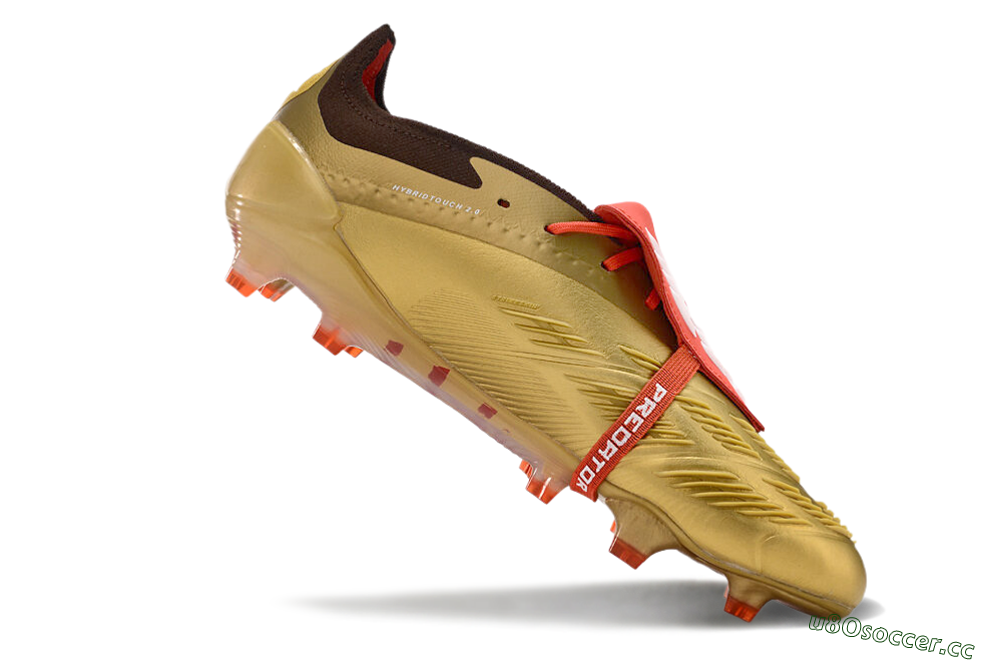 Men's Adidas Predator Elite Foldover Tongue FG Firm Ground Low-Tops Football Boots - Gold/White/Red 4