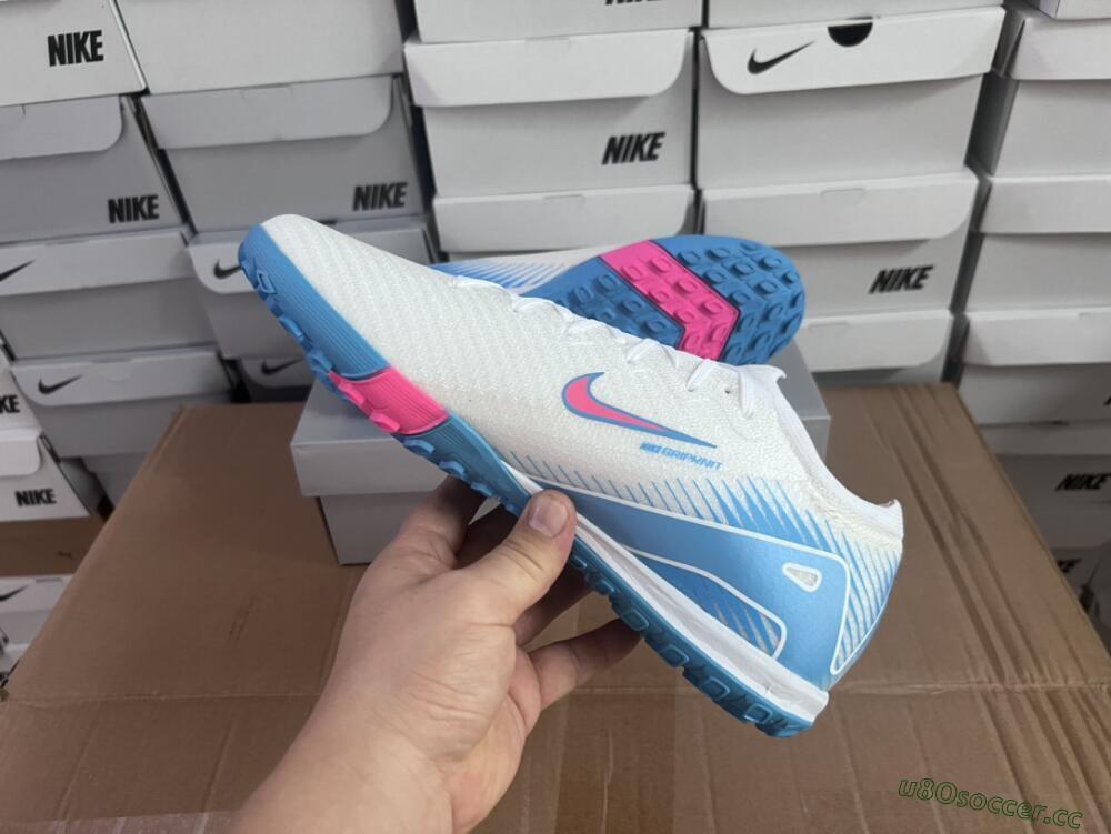 Unisex Nike Air Zoom Mercurial Vapor 16 Elite TF Artificial Turf Low-Tops Football Shoes - White/Pink/Blue